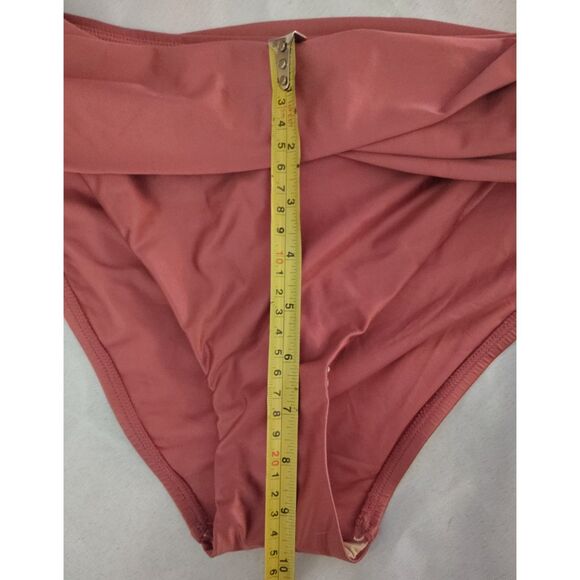 NWT LA BLANCA Earth Goddess Mid-Waist Twist Front Bikini Bottom Size 4 Sienna - Picture 7 of 8